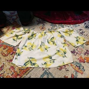 Lemon off the shoulder flowy top